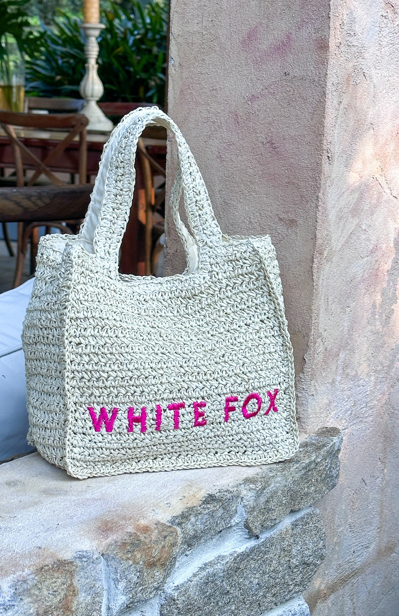 Tyrus Small Top Handle Bag Natural/Pink