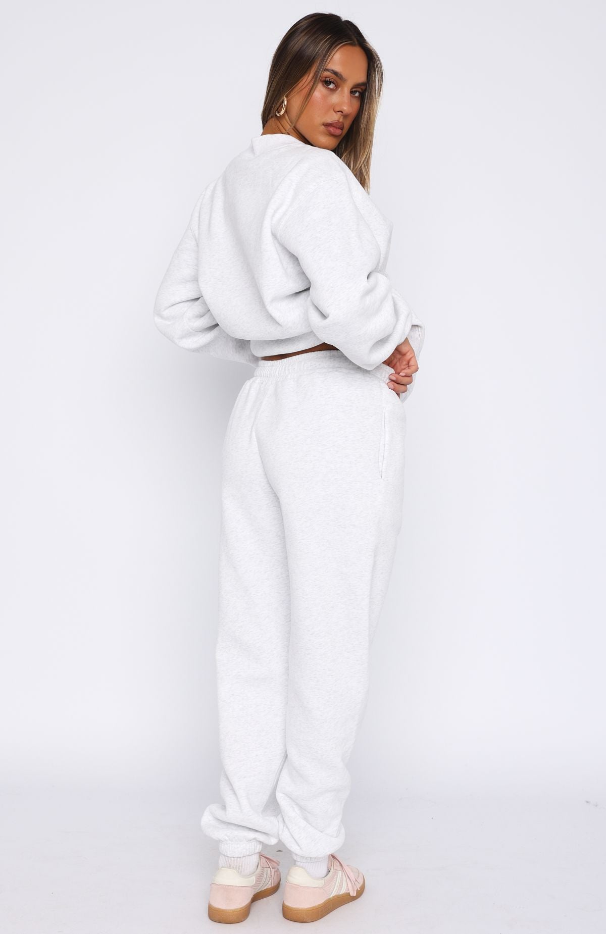 Pick You A Flower Sweatpants Grey Marle