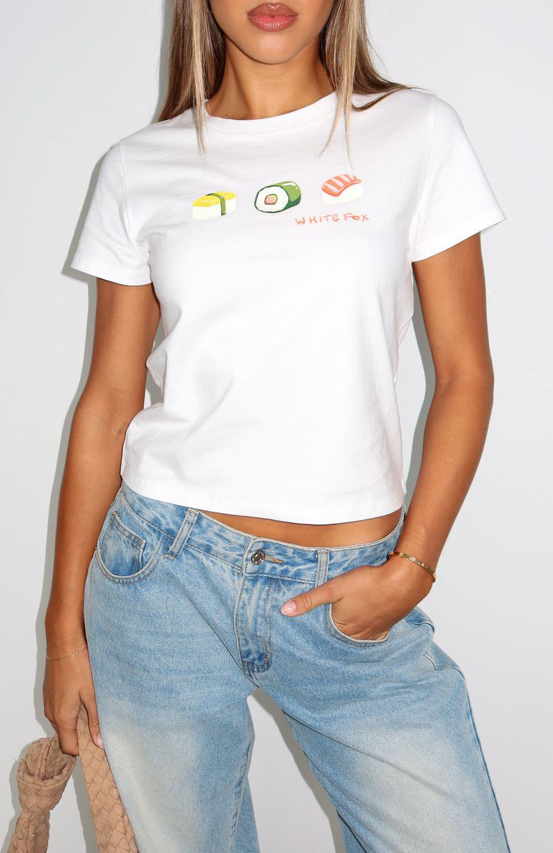 Little Bit Of That Relaxed Baby Tee White