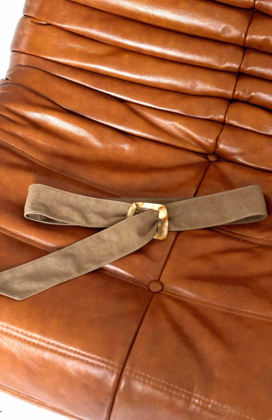 August Belt Tan Faux Suede