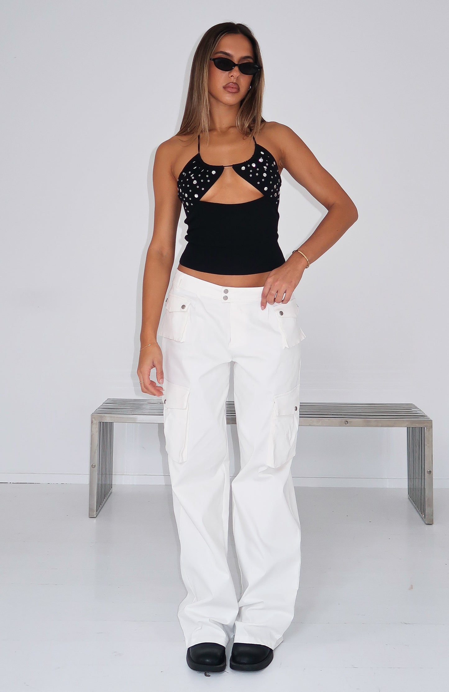 Can't Compete Cargo Pants Off White